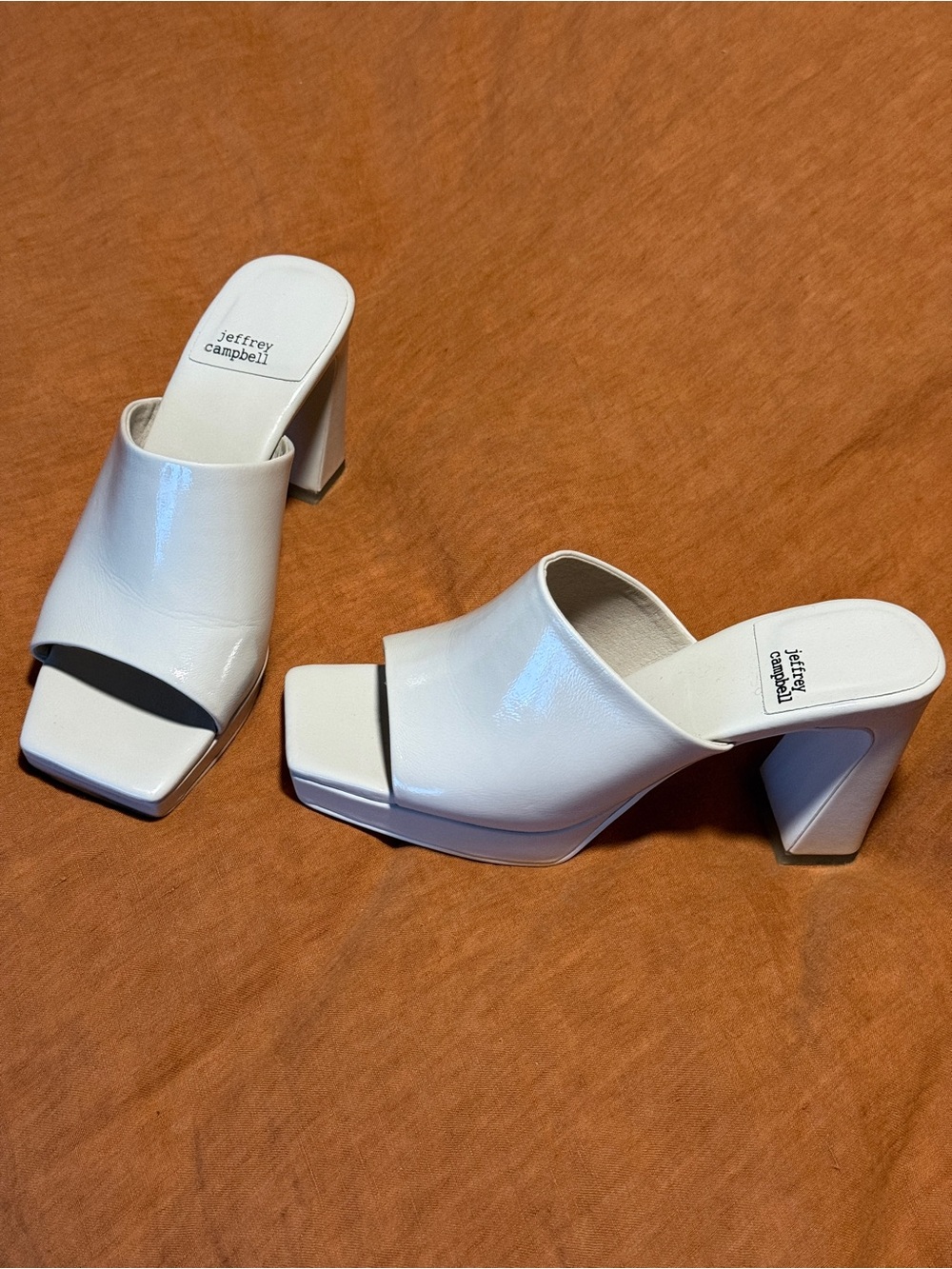Jeffrey Campbell Ivory Square-Toe Platform Mules
